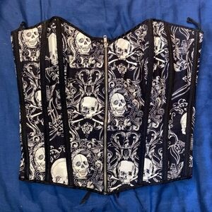 Gently Used Intimate Attitudes Skull Corset Top Size 42
